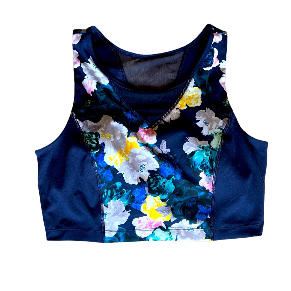 Only Navy Blue Floral Sports Bra in XL.